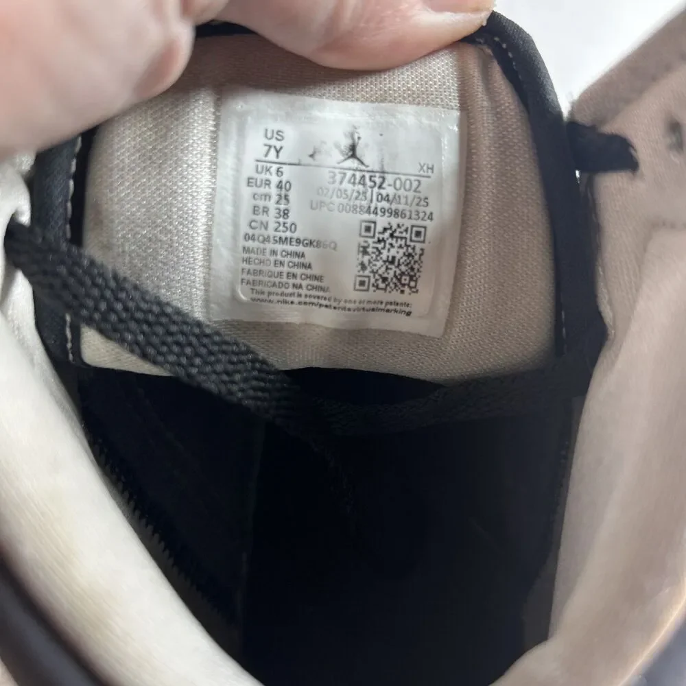 Nike Air Jordan Flight 1 Basketball Shoes Boys 7 Y Gray Leather Sneakers Kids
